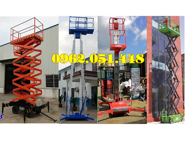 xe-nang-nguoi-thi-cong-xay-dung-ve-sinh-cac-toa-nha-sua-chua-dien