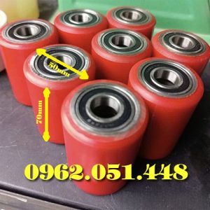 Bánh Xe Pu 50x70mm Bánh Xe Nâng Tay Siêu Thấp 51mm